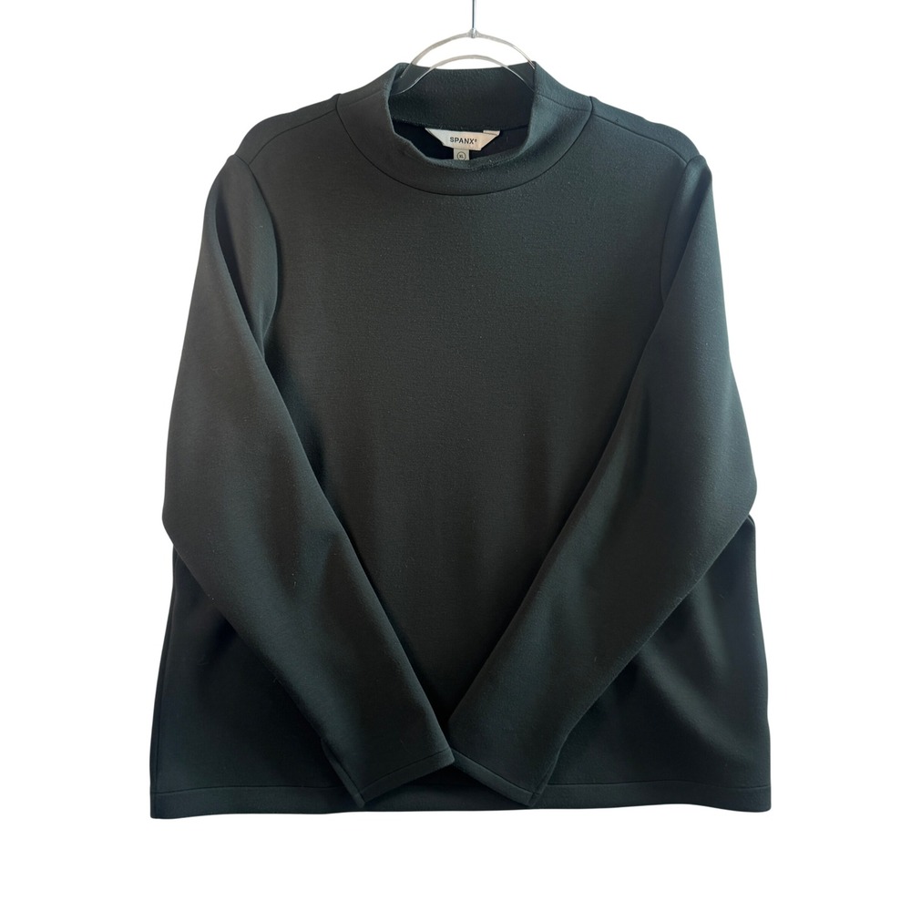 Spanx AirEssentials Mock Neck Top Modal Blend Essex Green XL Luxe Loungewear
